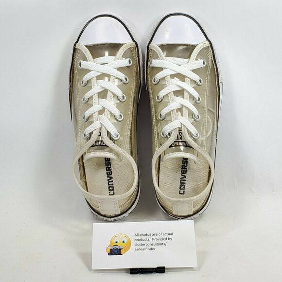 Converse Chuck Taylor All Star Lace Up Shoe Youth Girls Size 2  348633C Clear - Picture 6 of 8